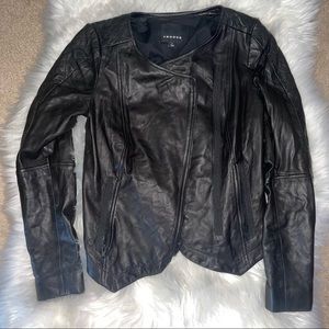 Black Trouve Leather Moto Jacket